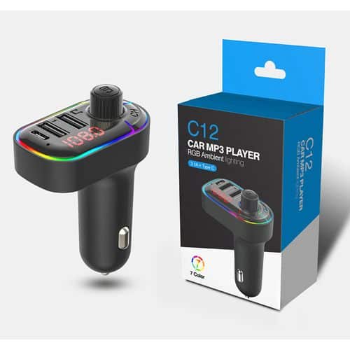 C12 Car Kit FM Transmitter USB Charger MP3 Bluetooth 1